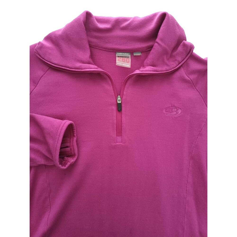 Icebreaker Bodyfit 260 Womens Pink‎ Merino Wool Long Sleeve Top Pullover Size M